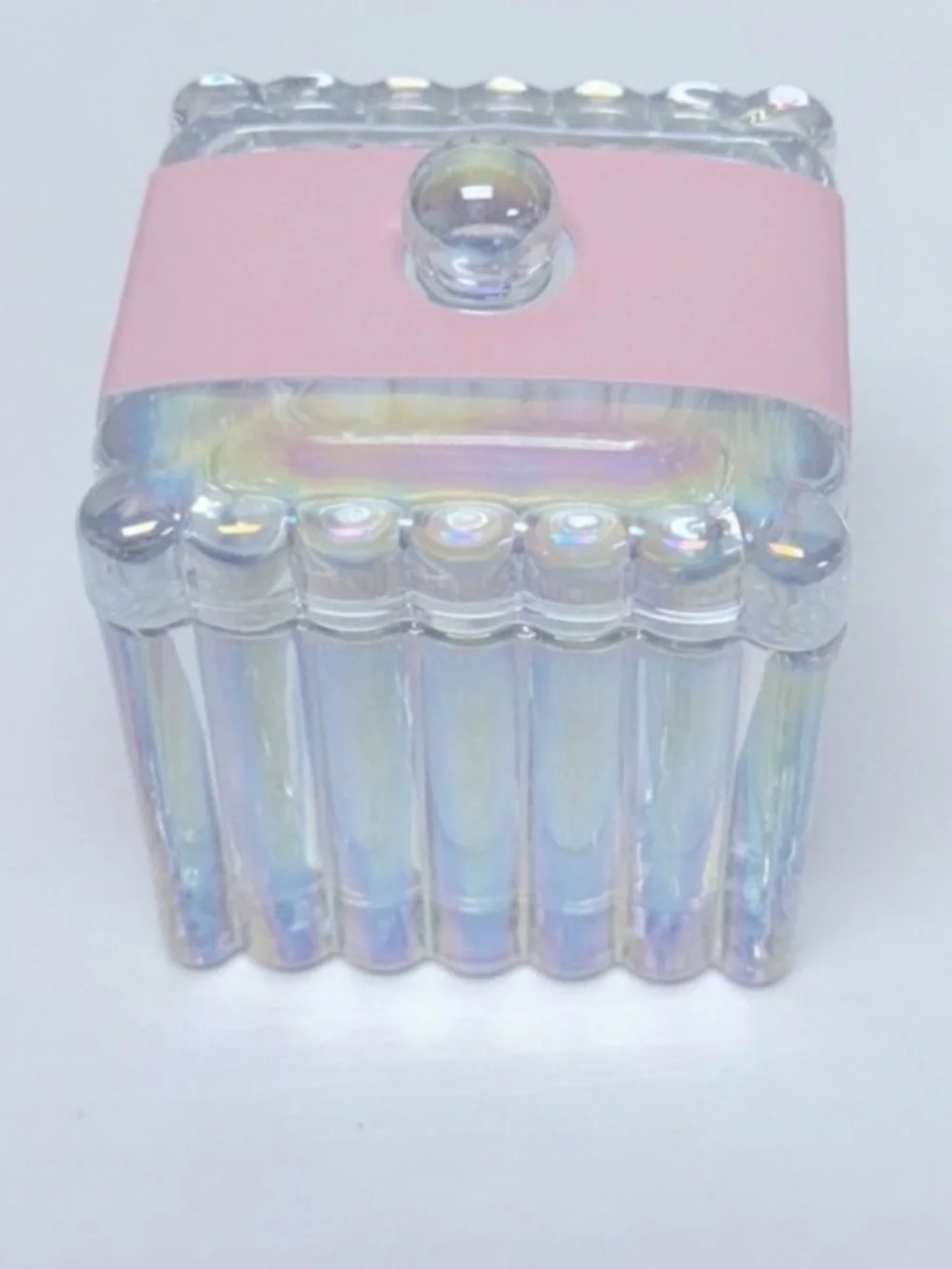 New! Target Bullseye Playground Iridescent Glass Trinket Box with Lid